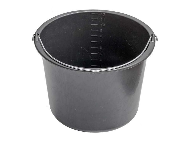 Building bucket black 12 liters