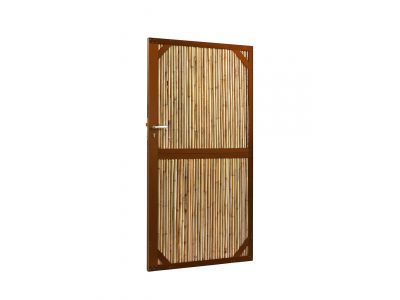 Bamboo garden gate | Width 90 cm | Height 180 cm | Corten steel