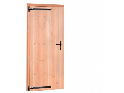 Douglas single closed door with black hardware incl. frame - untreated