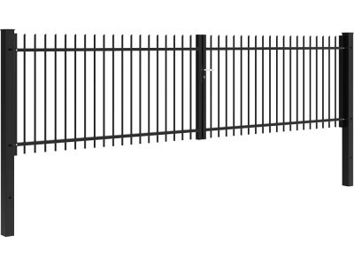 Double palisade gate | Round bar | Width 600 cm 