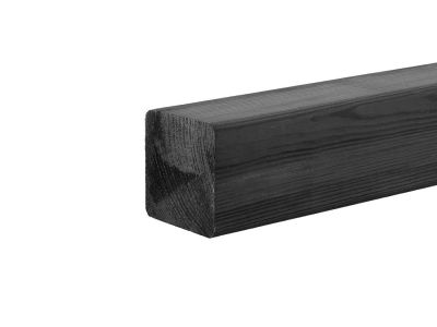 Black Pine wood | Fence post Ø 8 x 8 cm | Length 270 cm 
